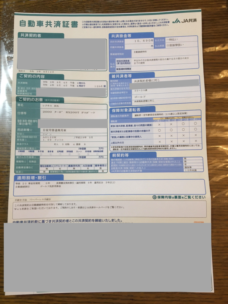 ヤバい レクサスrx 任意保険料公開 元リーマン埼玉